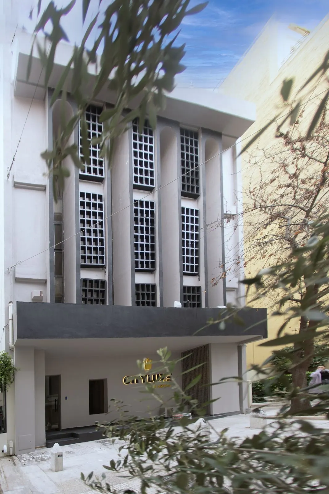 The front of the hotel